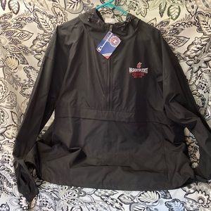 Washington State Cougars black, packable Windbreaker